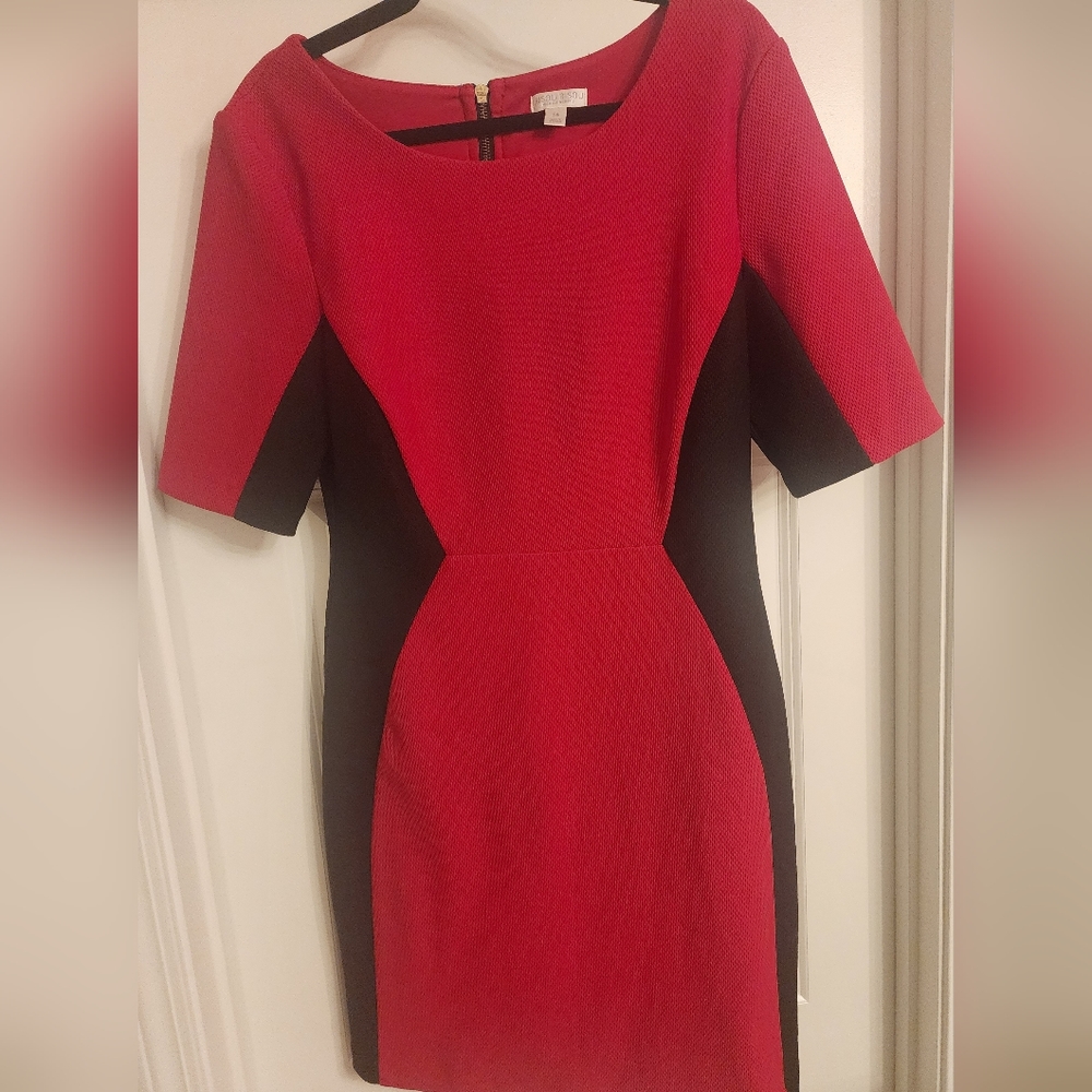 Bisou Bisou Michelle Bonbot Red and Black stunning Dress - Size 14